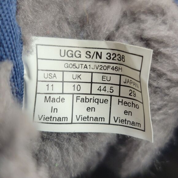 UGG Men’s Sz 11 M 3236 Neumel Suede Blue Chukka Round Toe Boots Shearling Lined main image 6